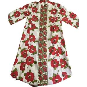 Vintage Boho // Floral Kaftan Beach Cover Up // Size S